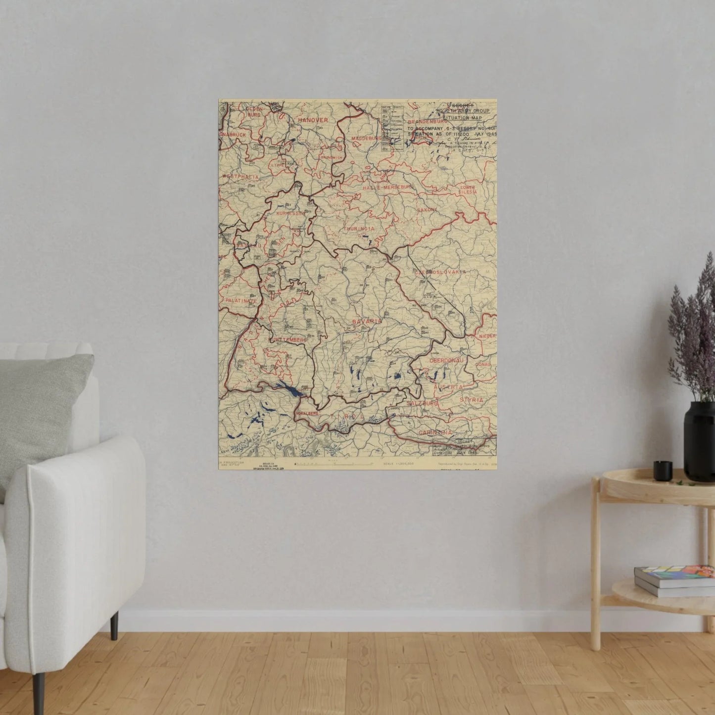 Close-up of the detailed map legend on the bottom right corner, highlighting troop movements and key symbols.