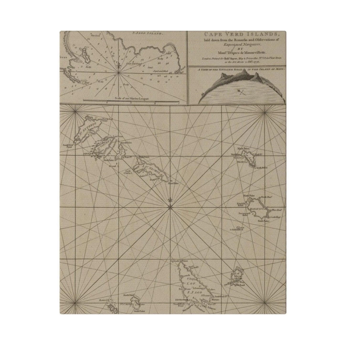 Close-up of vibrant hand-painted Cape Verde Islands canvas displaying intricate coastline details and textured brushstrokes