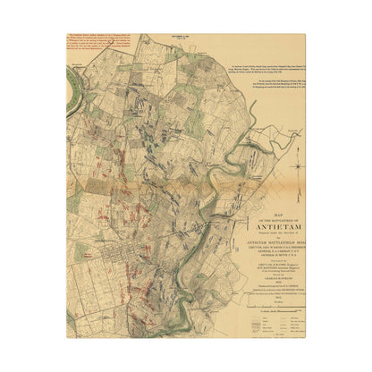 Close-up of the canvas texture highlighting detailed brushstrokes and subtle color variations of the Antietam Battlefield