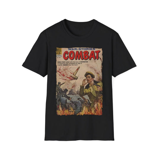 Printify Combat Mar 1963 unisex softstyle crew neck T-shirt in black cotton, regular fit, DTG printed graphic design