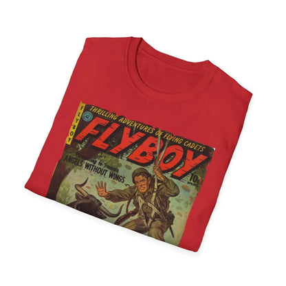 Close-up of the Flyboy No.1 T-shirt's soft cotton fabric texture and relaxed fit at the hem cuff detail.