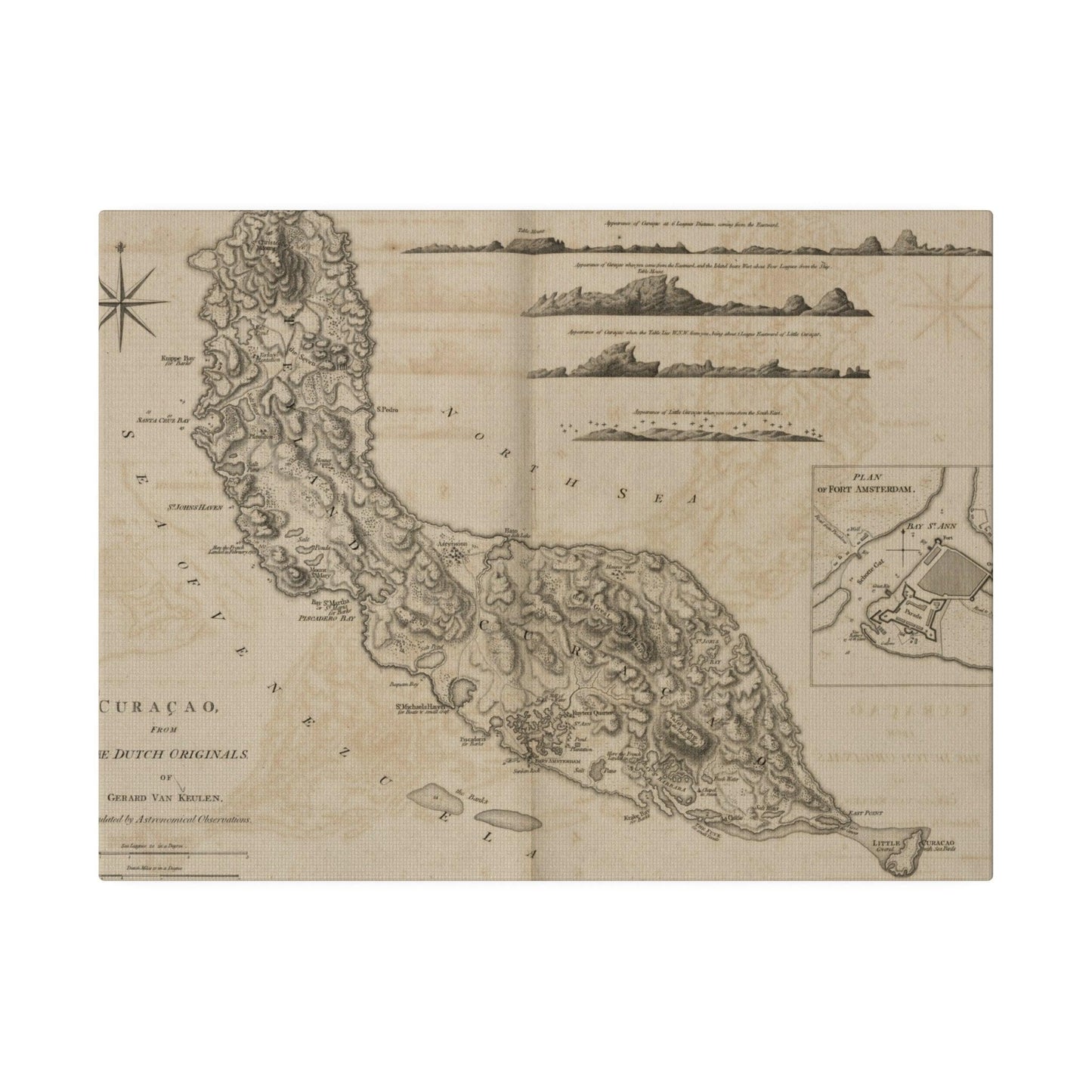 Detailed view of Gerard Van Keulen's Curacao artwork with textured canvas surface and visible brushstrokes in warm tones