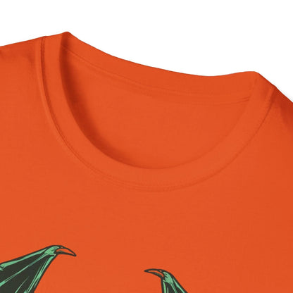 Close-up of the black Cthulhu graphic on the soft cotton fabric showing detailed line work and vibrant color contrast on