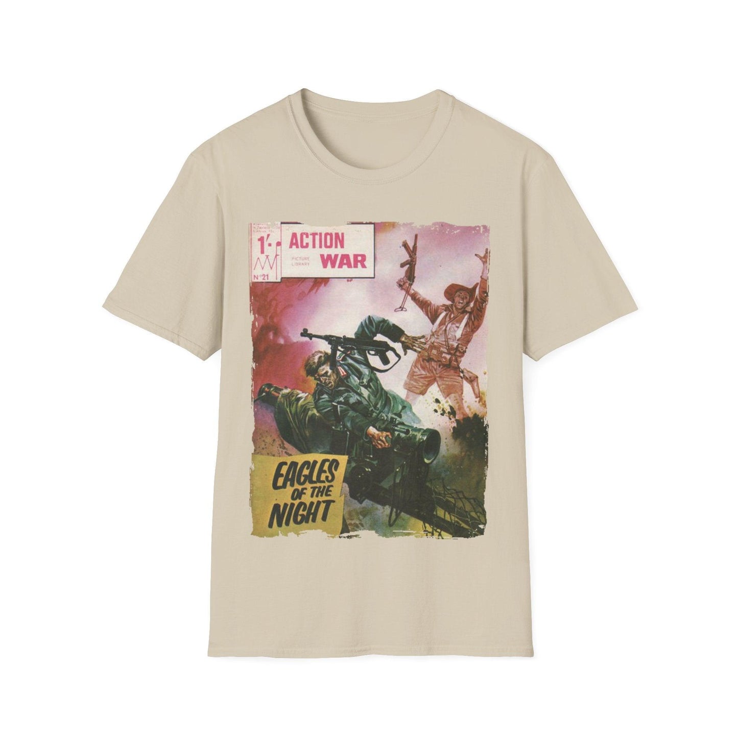 Close-up of the unisex softstyle T-shirt’s fabric weave highlighting the smooth, lightweight cotton blend and subtle color