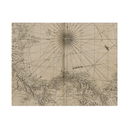 Close-up of detailed canvas texture highlighting the intricate brushstrokes and vibrant color blending on the Isthmus of