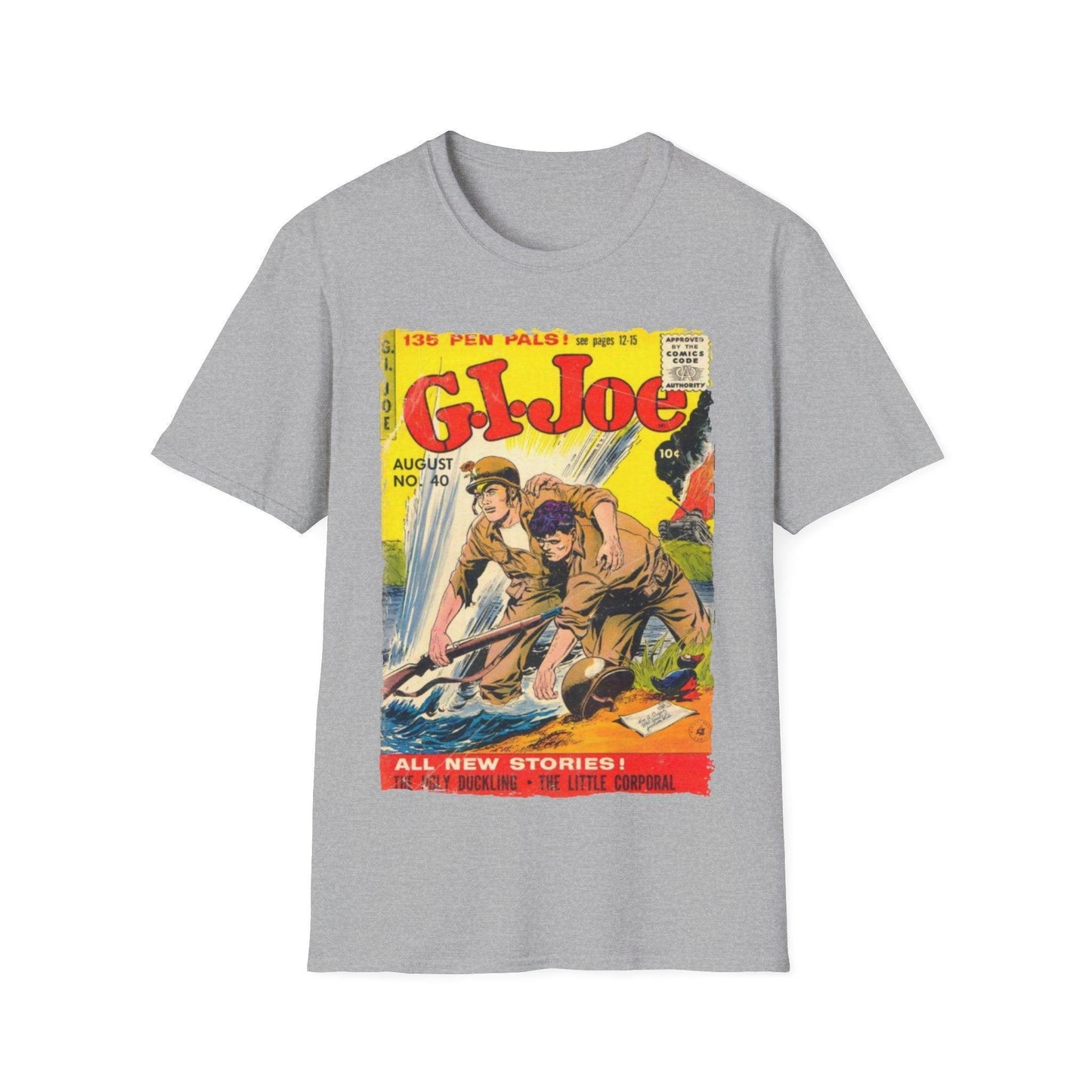 Close-up of the unisex soft cotton fabric displaying the vibrant navy color and subtle textured weave detail of the G.I. Joe