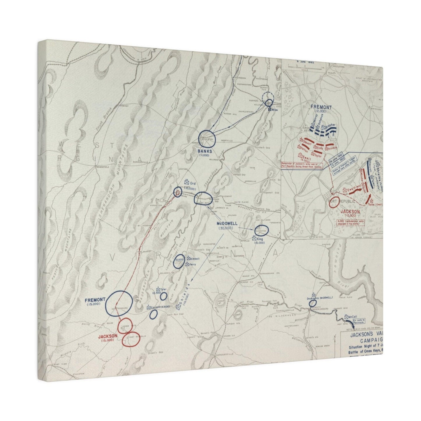 Close-up of detailed canvas texture highlighting aged, weathered finish and fine brushstrokes from the Civil War campaign