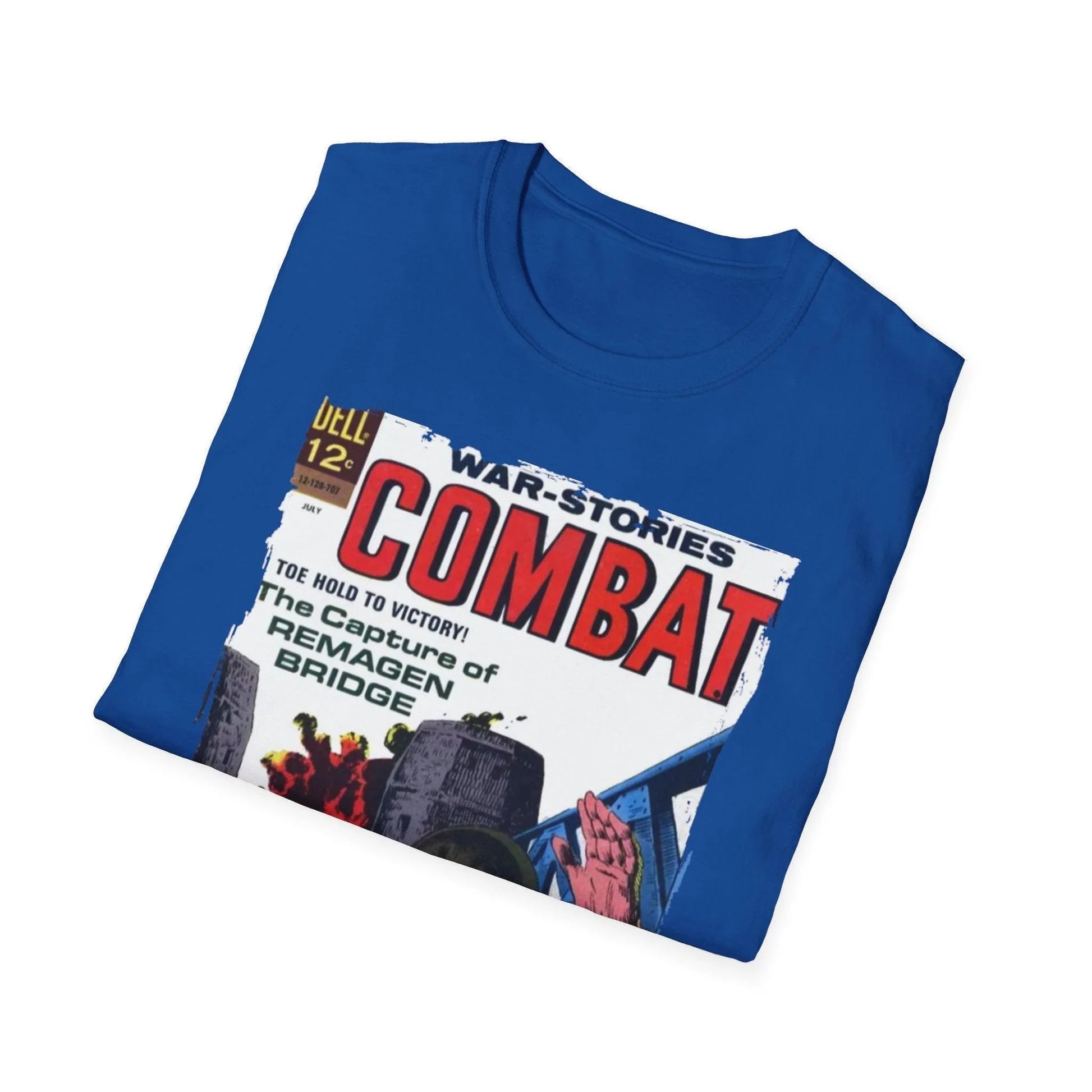 Detail of the Combat July 1967 unisex softstyle T-shirt's sleeve cuff in black cotton jersey fabric with reinforced