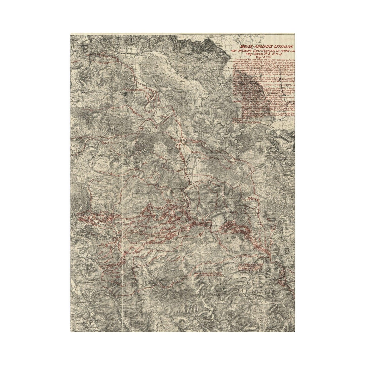 Close-up of detailed handwritten notes and markings on the G-3 map section, highlighting historical annotations and ink