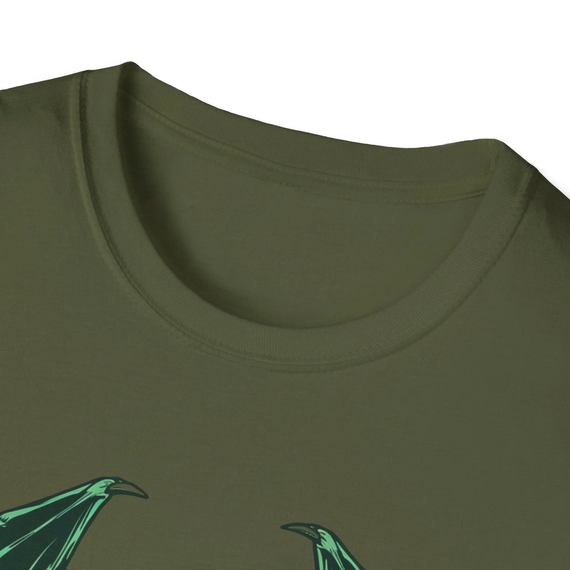 Close-up of Cthulhu graphic detail on the chest area, showcasing vibrant ink colors and intricate line work on the slate