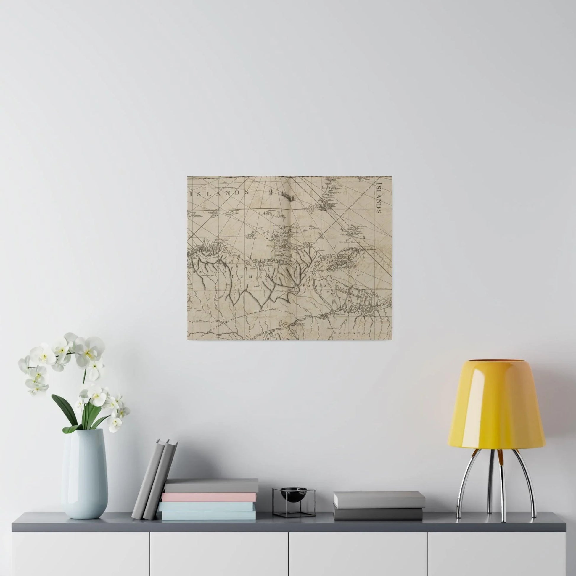 Close-up of the vibrant coastal landscape depicting river mouths and lush shoreline details along the Caracas and Cumana