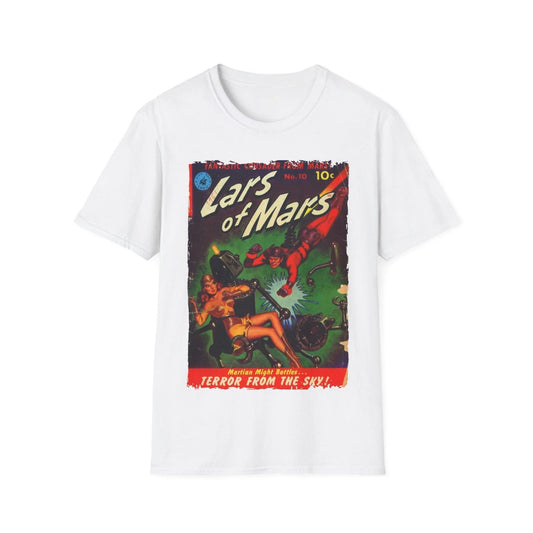 Printify Lars of Mars 10 unisex cotton crew neck T-shirt with regular fit, graphic print, and soft-touch fabric in black