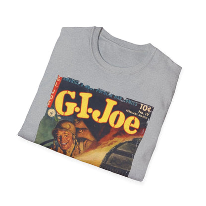 Close-up of the G.I. Joe No.19 T-shirt’s fabric texture highlighting the soft, lightweight cotton material and relaxed fit