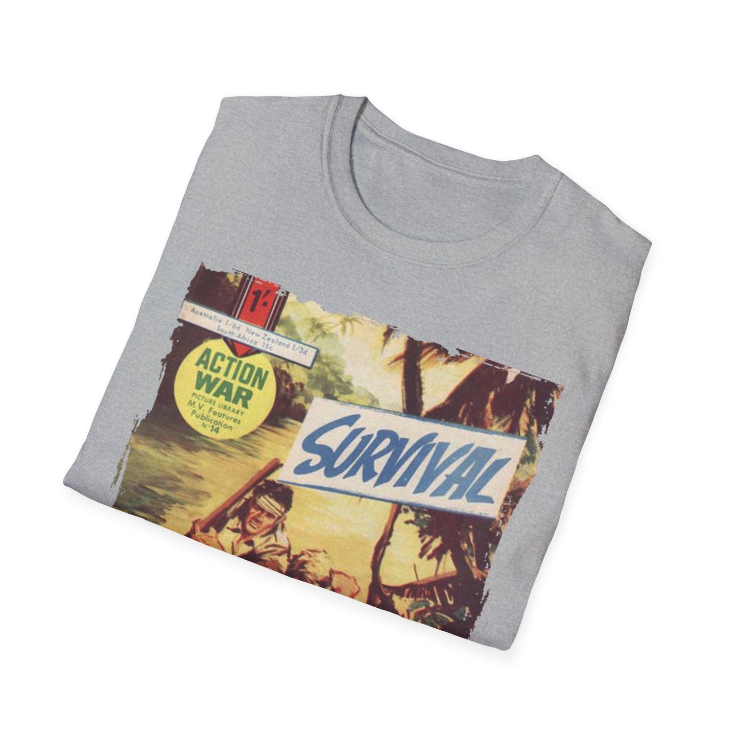 Close-up of the unisex softstyle T-shirt neckline highlighting smooth fabric and reinforced stitching in vibrant red color.