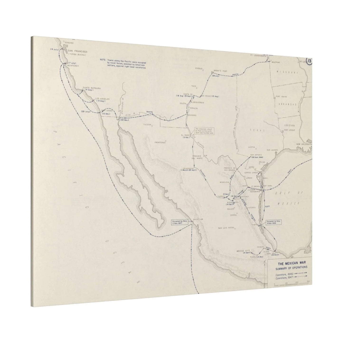 Close-up of detailed canvas texture featuring muted earth tones and subtle brushstroke effects from the Mexican War