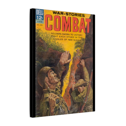Combat June 1963 canvas wall art, eco-friendly matte finish, 24x36 inches, vintage style, printed with sustainable inks for