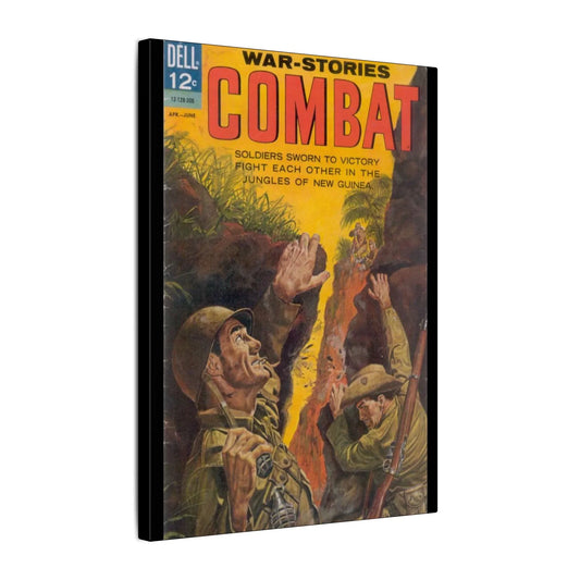 Combat June 1963 canvas wall art, eco-friendly matte finish, 24x36 inches, vintage style, printed with sustainable inks for