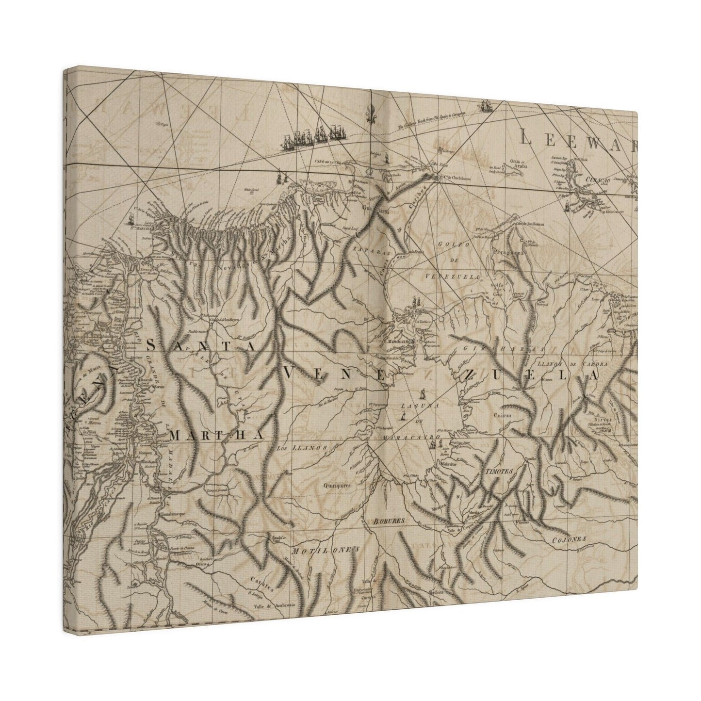 Close-up of detailed brushstrokes highlighting vibrant coastal hues and subtle texture on the canvas scene of Tierra Firma.