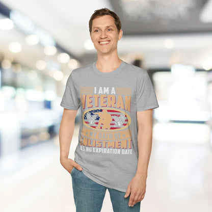 Close-up of the unisex softstyle T-shirt neckline revealing smooth craftsmanship and subtle stitching details in vibrant