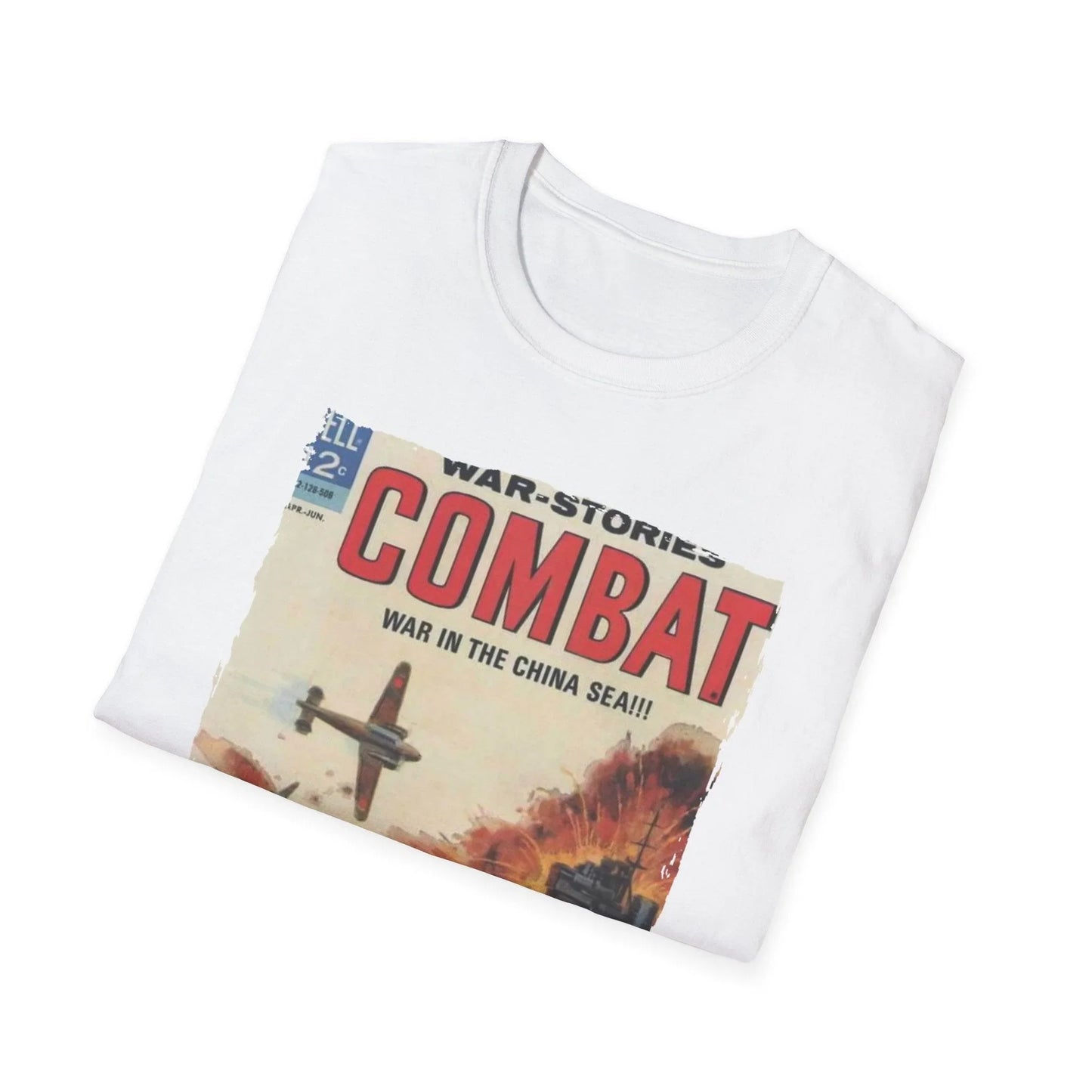 Close-up of the unisex softstyle fabric texture showcasing the smooth, matte finish and precise stitching on the heather