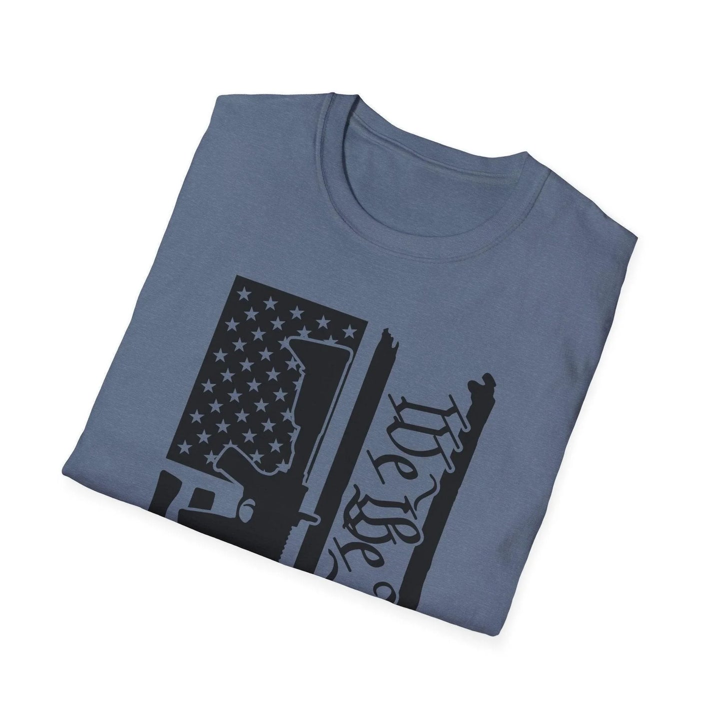 Close-up of distressed black-and-white American flag pattern on soft cotton fabric, highlighting faded vertical stripes and