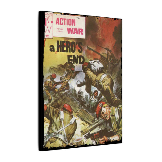 Printify Action War #22 canvas wall art, 24x36 inches, matte finish, eco-friendly material, ready to hang for indoor decor