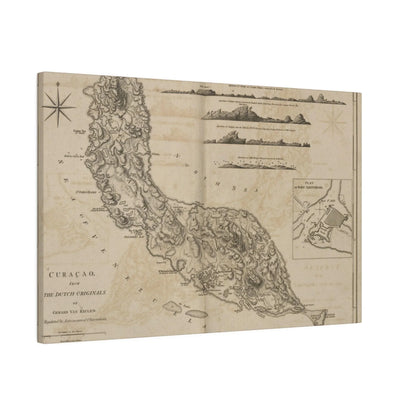 Close-up of the vibrant ocean blue and green hues highlighting the textured brushstrokes from the Curacao canvas print on