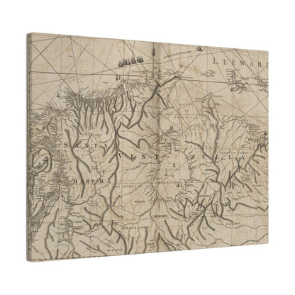 Close-up of vibrant coastal watercolor details highlighting ship and wave textures on canvas print, showcasing intricate