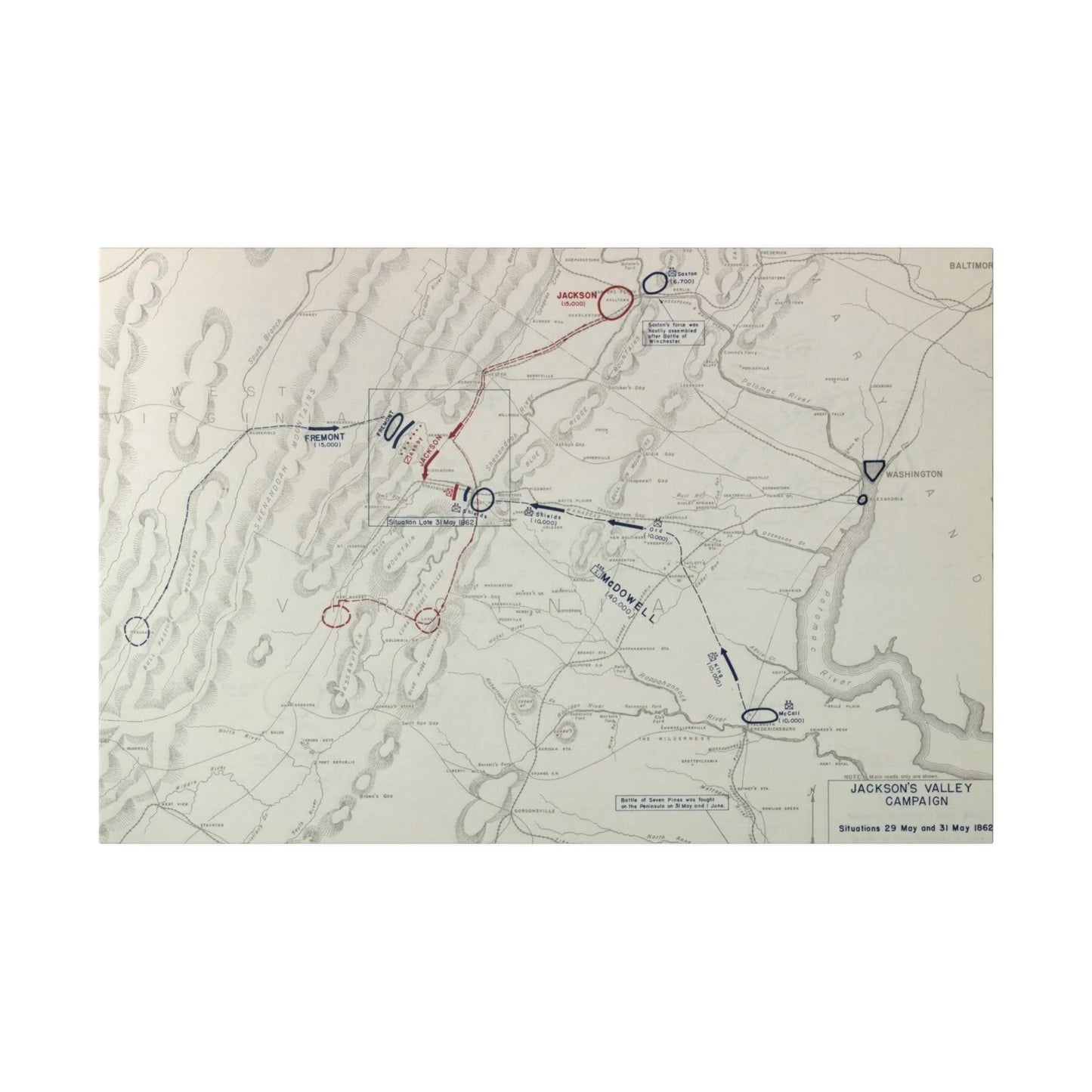 Close-up of canvas texture highlighting detailed brushstrokes and subtle color variations from the 1862 Jackson's Valley