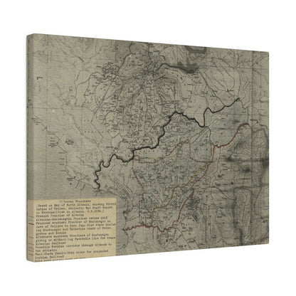 Close-up of textured canvas surface highlighting subtle brushstrokes and aged coloration from the 1916 Admiralty War Staff