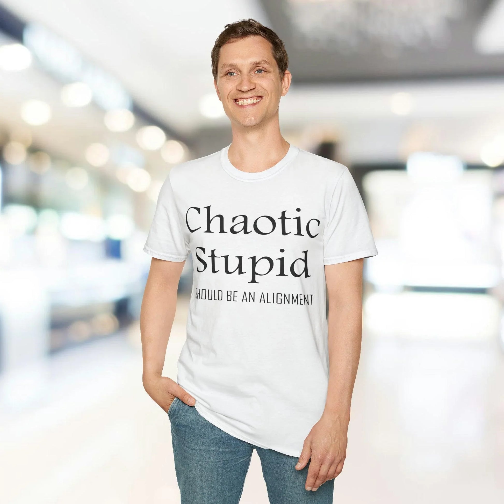 Close-up of the black unisex softstyle T-shirt fabric showing smooth texture and subtle stitching details at the shoulder