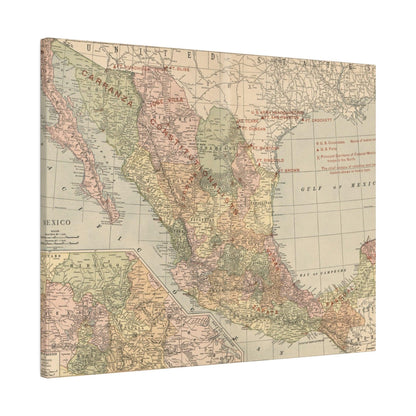 Close-up of textured canvas surface highlighting brushstroke details and subtle color variations in the Mexican Revolution