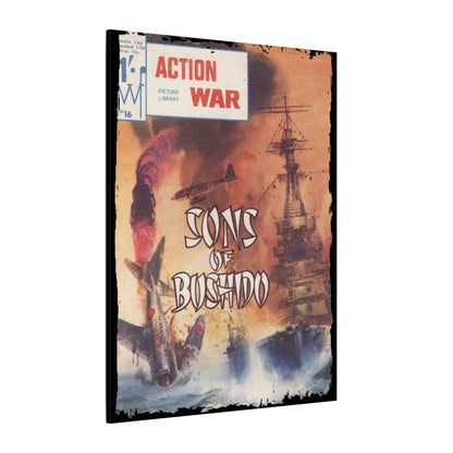 Close-up of the textured comic book cover with vibrant colors and detailed line art highlighting Action War #16's vintage