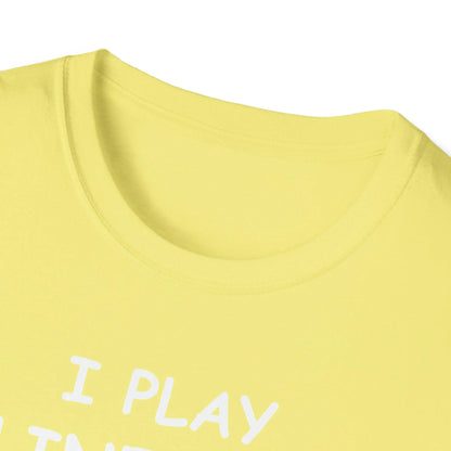 Close-up of the white unisex softstyle T-shirt fabric displaying smooth texture and subtle stitching on the shoulder seam.