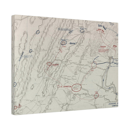 Close-up of textured canvas surface highlighting detailed brush strokes and aged finish from the Battle of Kernstown scene.