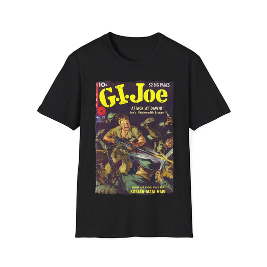 Printify G.I. Joe No.13 unisex softstyle cotton crew neck T-shirt in slate gray with regular fit and DTG print