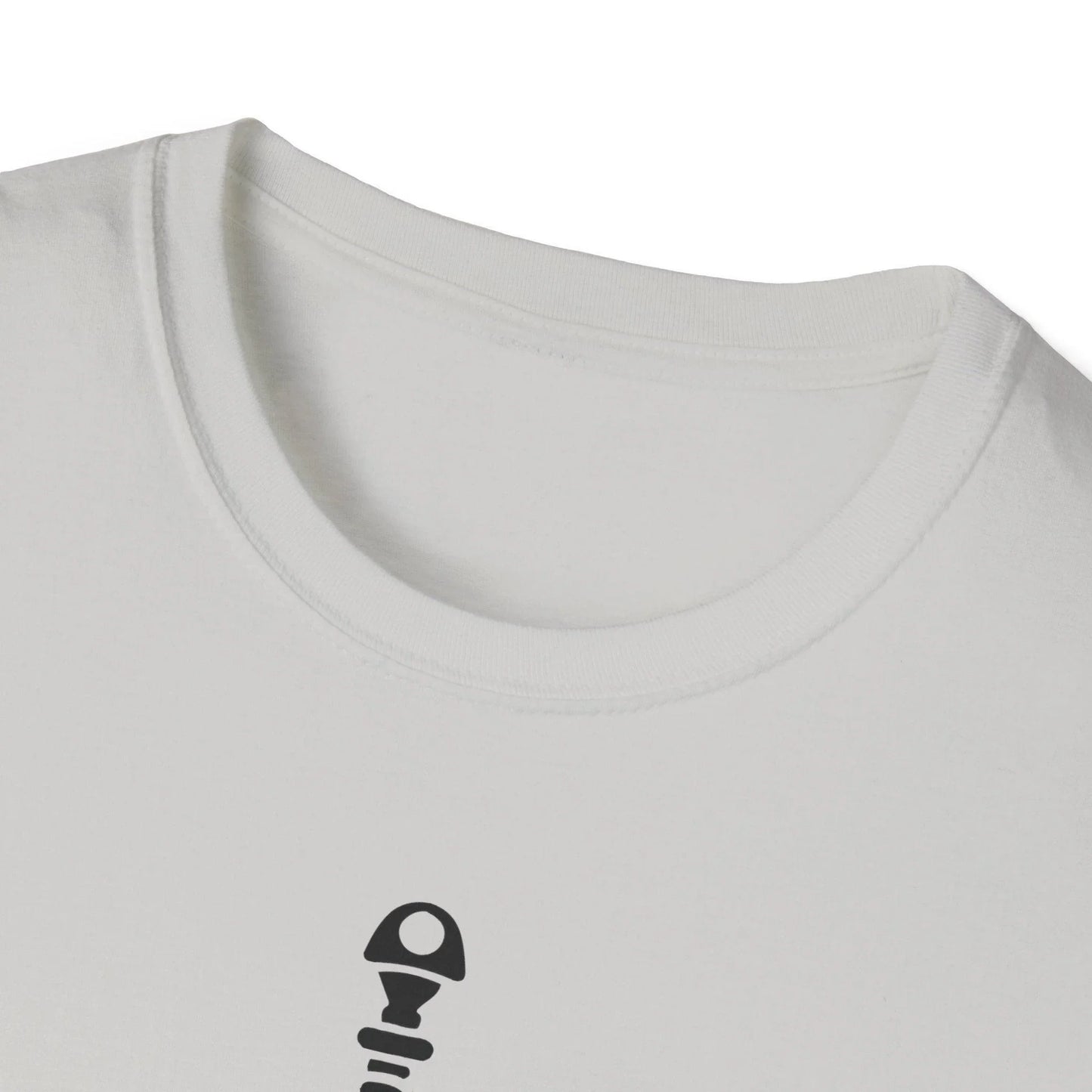 Close-up of the black fabric showing the soft, smooth texture and subtle heather pattern of the unisex fitted T-shirt's