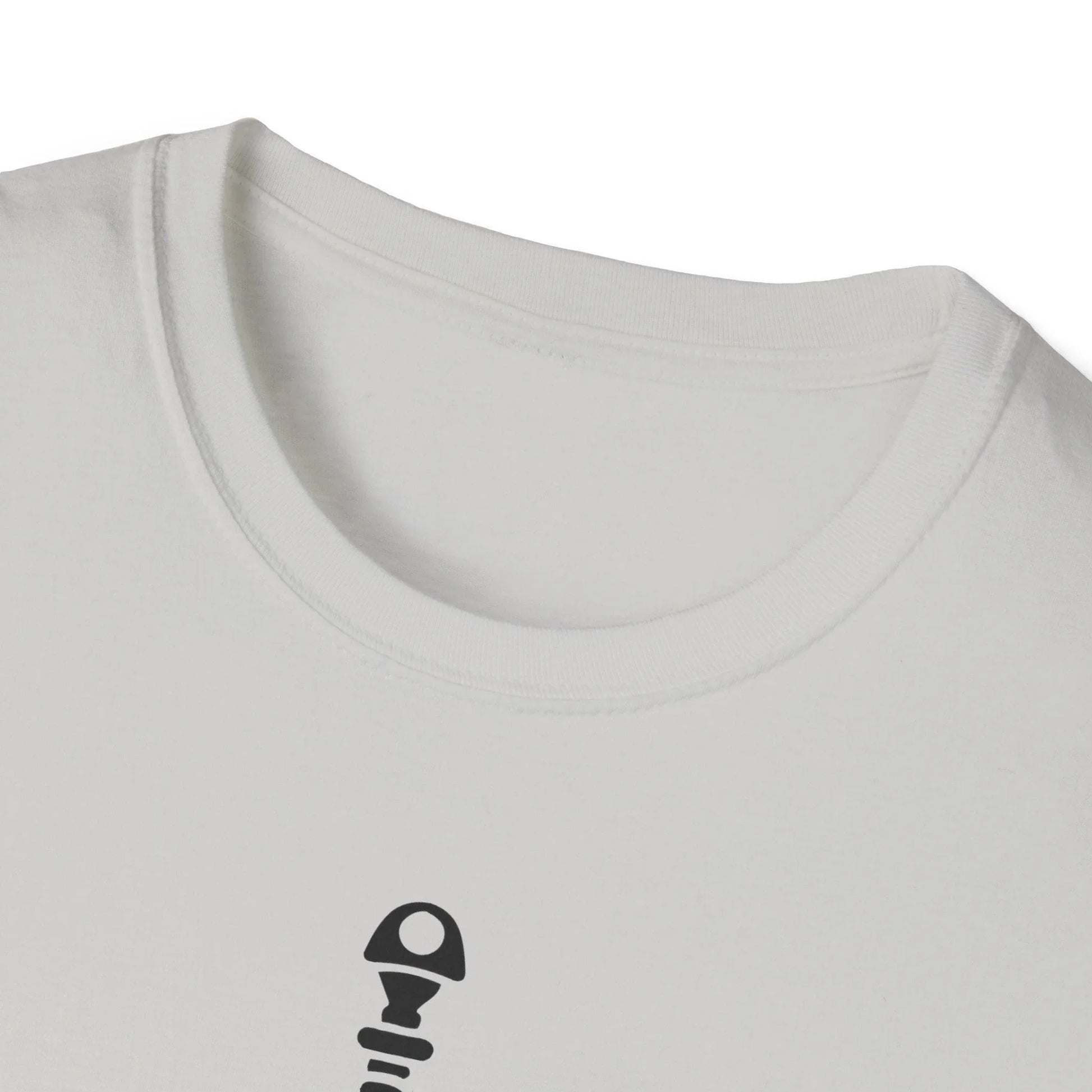 Close-up of the black fabric showing the soft, smooth texture and subtle heather pattern of the unisex fitted T-shirt's