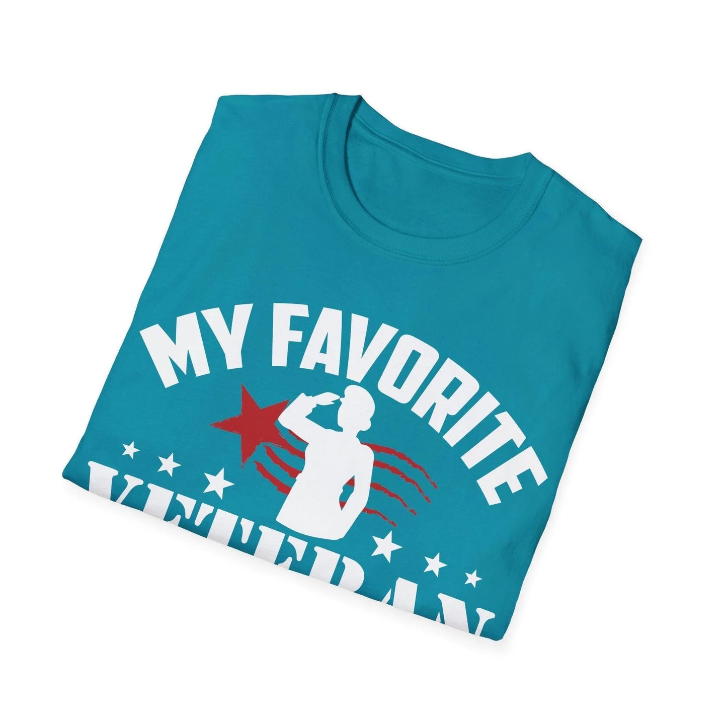 Back close-up of the unisex T-shirt's collar showing the soft fabric texture and subtle stitching details in heather navy