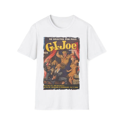 Close-up of the soft cotton fabric showing subtle heather texture and relaxed fit neckline detail on the G.I. Joe No.37