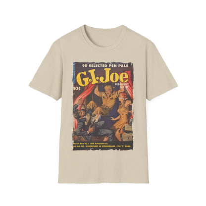 Close-up of the G.I. Joe No.37 T-shirt neckline highlighting the stitched ribbed collar and smooth cotton-blend fabric