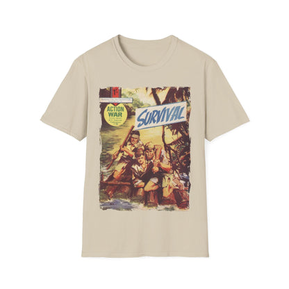 Close-up of the unisex softstyle T-shirt's fabric texture showcasing the smooth, comfortable cotton-poly blend and subtle