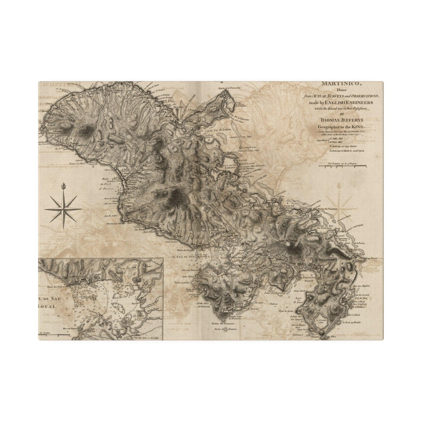 Close-up of the textured canvas surface showcasing the natural fibers and hand-finished edges of the Martinico artwork.