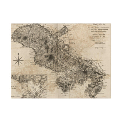 Close-up of the textured canvas surface showcasing the natural fibers and hand-finished edges of the Martinico artwork.