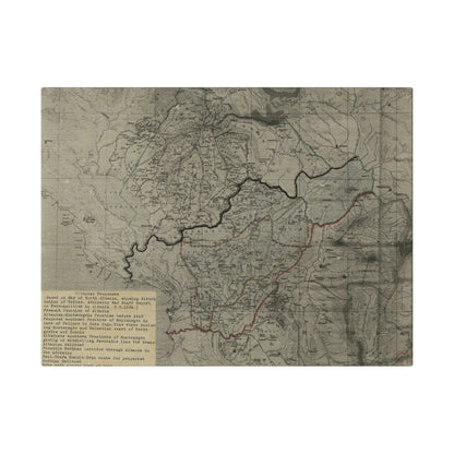 Close-up of textured canvas surface highlighting the detailed printing of the 1916 Admiralty War Staff design from Albanian