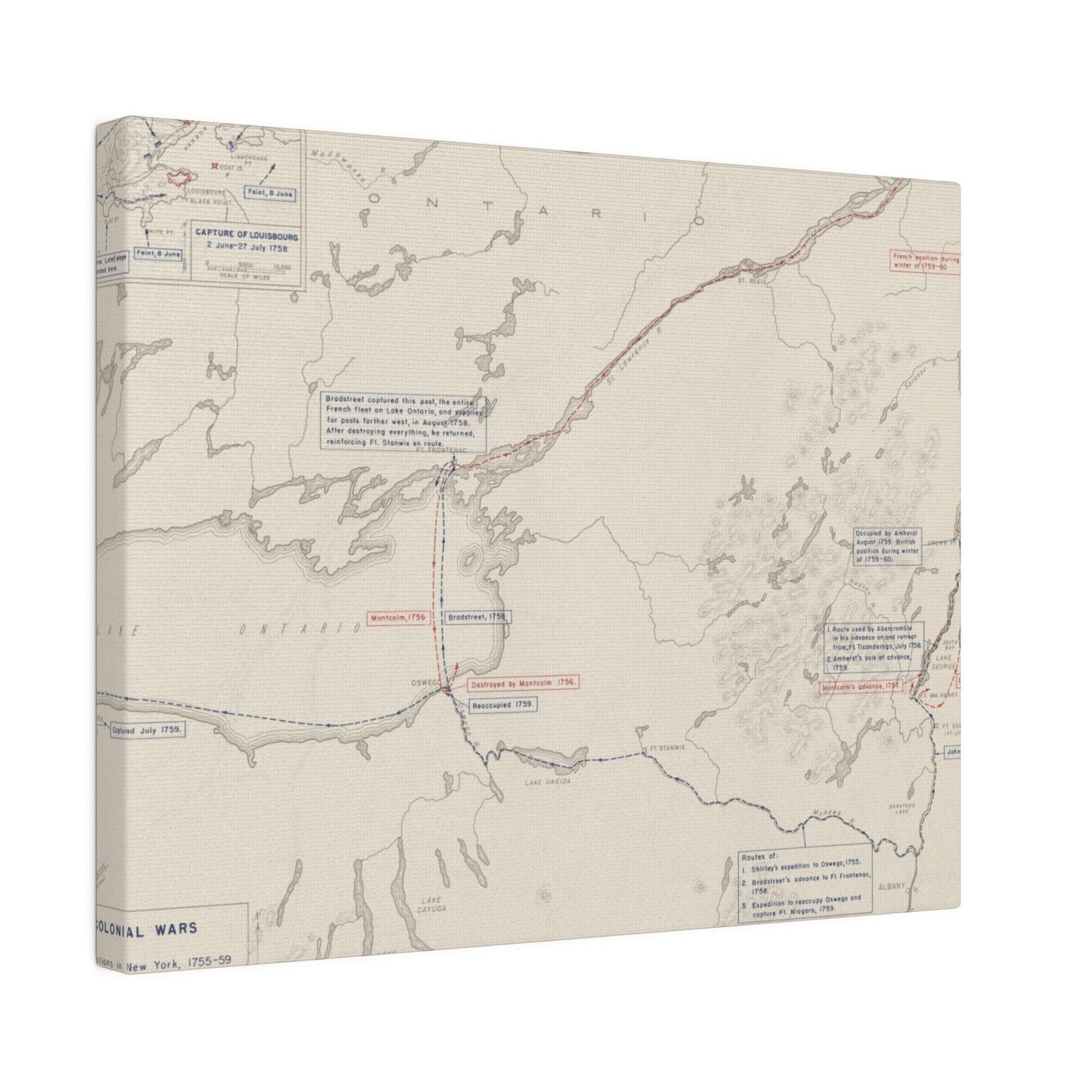 Close-up of textured canvas surface highlighting aged, faded detailing and subtle brushstroke patterns from an upward angle.