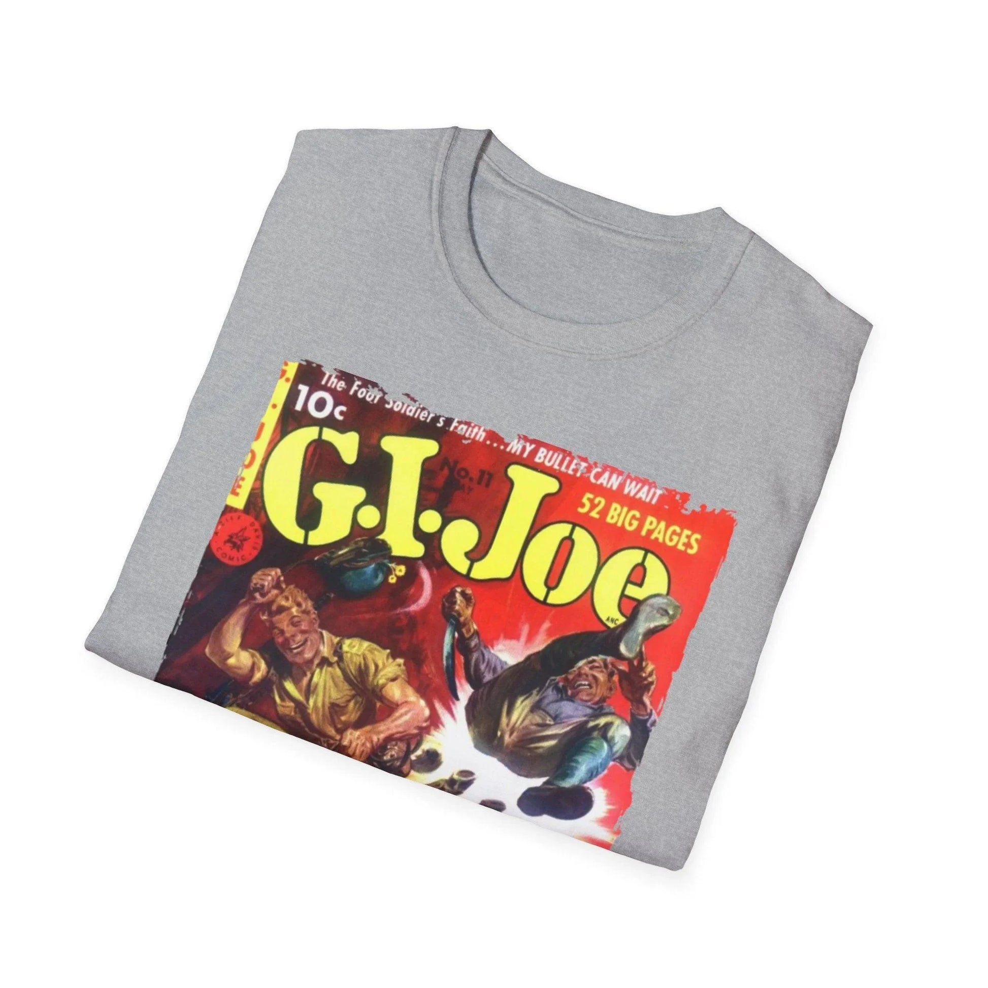 Close-up of the G.I. Joe No.11 T-shirt's comfortable crew neckline with visible reinforced stitching and smooth fabric