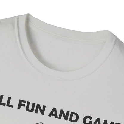 Close-up of black unisex softstyle T-shirt fabric showing smooth texture and subtle stitching detail at the shoulder seam.