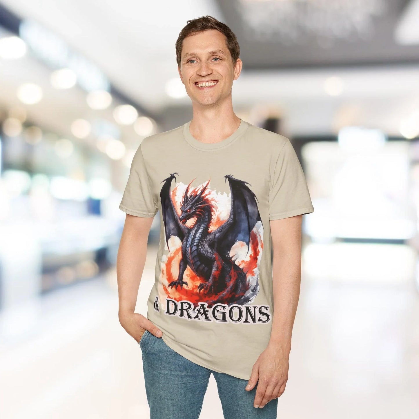 Close-up of the unisex relaxed-fit T-shirt collar highlighting soft fabric texture and bright teal color from a front angle.