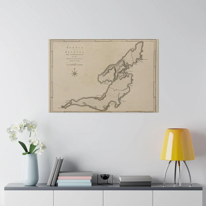 Close-up of woven fabric texture highlighting subtle color variations and handcrafted finish on the canvas piece.